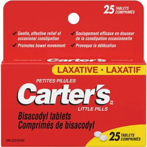 Carters Little Pills Laxative - Gentle Relief for Occasional Constipation, 5 mg Bisacodyl, 30 Tablets
