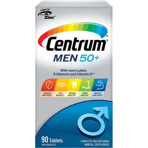 Centrum Men 50+ Multivitamin Tablets, 90 Count - Supports Bone Health, Vision & Immune Function