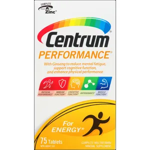 Centrum Performance Multivitamin Tablets with Ginseng - 75 Count for Energy & Immune Support