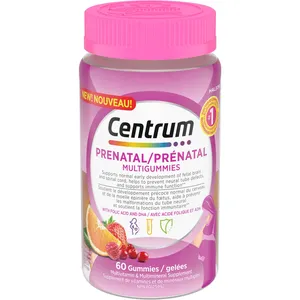 Centrum Prenatal Gummies with DHA and Folic Acid - 60 Count Multivitamin Supplement