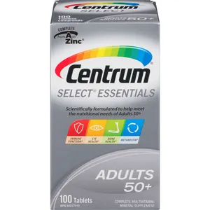 Centrum Select Essentials Adults 50+ Multivitamin, 100 Count - Supports Immune & Bone Health