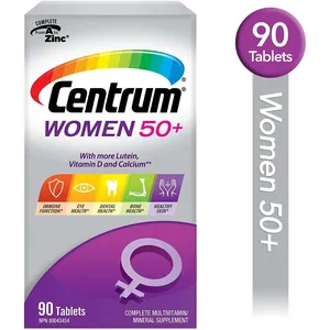 Centrum Women 50+ Multivitamin Tablets, 90 Count - Supports Bone Health, Vision, and Immunity