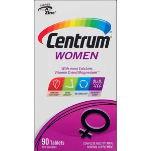 Centrum Women Multivitamin Supplement Tablets, 90 Count - Supports Immune System & Bone Health