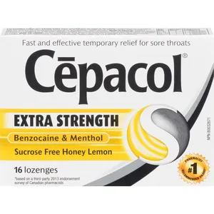 Cepacol Extra Strength Honey Lemon Lozenges, Sore Throat Relief, Sucrose Free, 16 Count