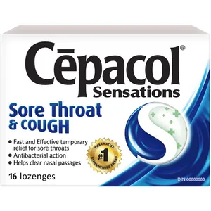 Cepacol Sensations Sore Throat Lozenges, 16 ct - Fast Relief for Cough & Sore Throat, Antibacterial Action