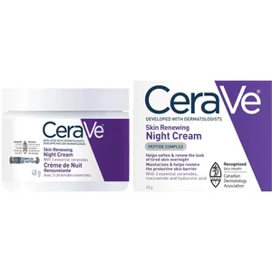 CeraVe Anti-Aging Night Cream with Hyaluronic Acid, Ceramides, and Niacinamide, Fragrance-Free
