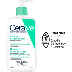CeraVe Gentle Foaming Facial Cleanser for Oily Skin with Ceramides and Hyaluronic Acid