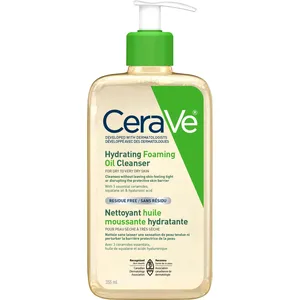 CeraVe Hydrating Foaming Oil Cleanser 355 mL for Dry Skin with Squalane, Hyaluronic Acid & Ceramides
