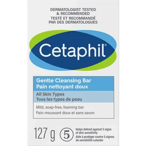 Cetaphil Gentle Cleansing Bar for Sensitive Skin - Blue Soap-Free Daily Face & Body Wash