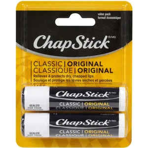 ChapStick Classic Lip Balm Original Flavor 4g - 2 Tubes for Healing, Moisturizing, and Protection