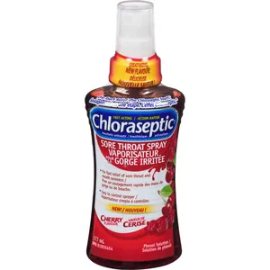 Chloraseptic Cherry Sore Throat Spray - Fast Acting Relief, Alcohol & Aspirin Free, 177ml