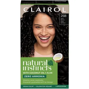 Clairol Natural Instincts Demi-Permanent Hair Color, 2 BLACK - 0% Ammonia, Vegan Formula