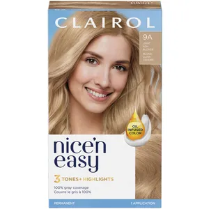 Clairol Nice'N Easy Permanent Hair Dye, 2 Black - Natural Looking Color with 3 Tones & Highlights