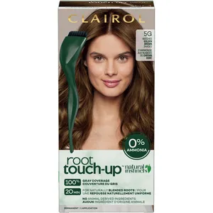 Clairol Root Touch-Up 2 BLACK Permanent Hair Dye, 0% Ammonia, 100% Gray Coverage, Easy Home Use