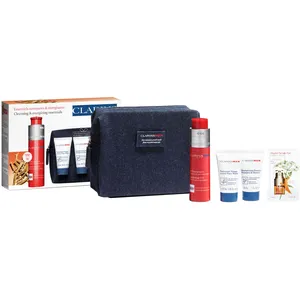 ClarinsMen Energizing Kit with Cleansing Gel, Shower Gel, Eye Serum - Revitalizes Skin