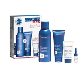 ClarinsMen Shaving Essentials Set - Foaming Gel, After Shave Gel, Active Face Wash & Oil