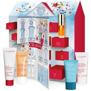 Clarins 12-Day Advent Calendar with Skincare & Makeup Essentials for Radiant Holiday Glow