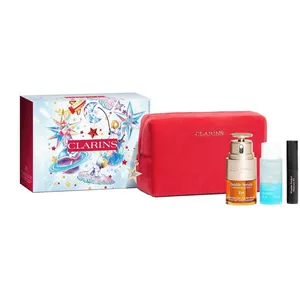 Clarins Double Serum Eye Collection - Anti-Aging Eye Care Set with Mascara & Makeup Remover