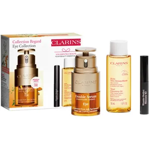 Clarins Double Serum Eye Collection - Enhance Eye Beauty with Serum, Mascara & Cleansing Oil Set
