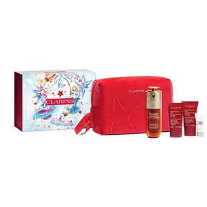 Clarins Double Serum & Super-Restorative Set for Mature Skin - Lift, Firm & Brighten - 50ml/15ml/5ml