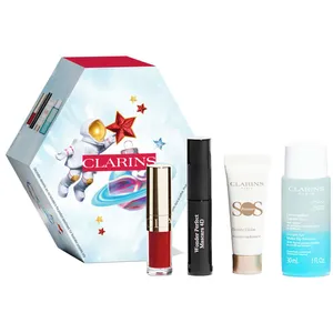 Clarins Eye Collection Set - SOS Primer, Wonder Perfect Mascara 4D & Lip Comfort Oil (03 Cherry)