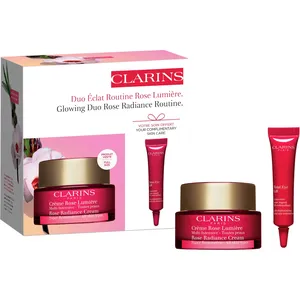 Clarins Glowing Duo Rose Radiance Routine - 50ml Cream & 7ml Eye Lift for Radiant, Youthful Skin