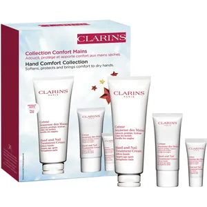 Clarins Hand Comfort Collection - Moisturizing Hand & Nail Treatment Cream Set (100ml, 30ml, 8ml)
