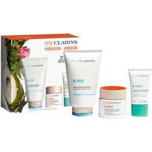 Clarins Hydrating Routine Set for Young Skin - Cleanser, Moisturiser & Night Mask with Natural Extracts