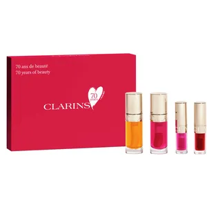 Clarins Iconic Lip Oil Collection - 70 Years of Beauty with Honey, Pitaya, Raspberry, Strawberry