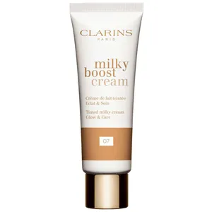 Clarins Milky Boost Cream 07 Milky Coffee - BB Cream with Peach Milk for Radiant, Even Complexion