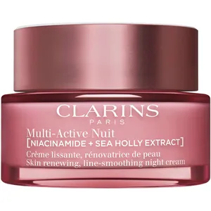 Clarins Multi-Active Night Face Cream for Dry Skin - 94% Natural Ingredients, Anti-Aging Technology