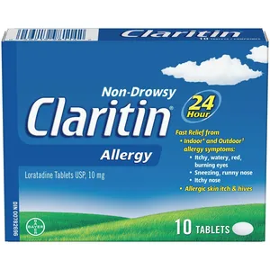 Claritin Allergy Medicine 10 mg - 24-Hour Non-Drowsy Relief, 10 Tablets for Allergies