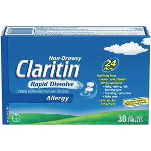 Claritin Rapid Dissolve Allergy Medicine 10 mg, 30 Tablets - Non-Drowsy 24-Hour Relief