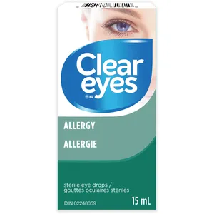 Clear Eyes Allergy Eye Drops 15ml - Fast-Acting Relief for Itchy, Red, Irritated Eyes