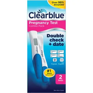 Clearblue Double-Check and Date Pregnancy Test Combo Pack, 2ct with Weeks Indicator