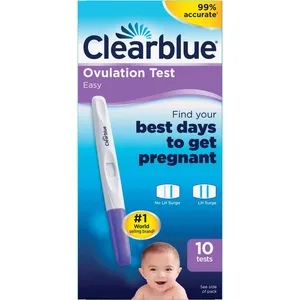Clearblue Easy Ovulation Predictor Kit - 10 Tests for Accurate LH Surge Detection