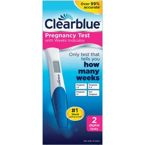 Clearblue Pregnancy Test with Weeks Indicator, 2 Count - Accurate hCG Levels and Digital Display