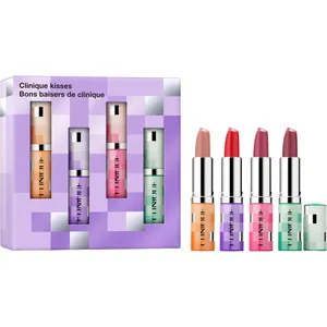 Clinique Kisses Dramatically Different Lipstick Set - 4 Hydrating Shades for All Skin Types