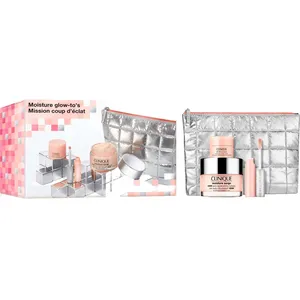 Clinique Moisture Glow-To's Skincare + Makeup Set - Hydration, Gloss, and Eye Care Essentials