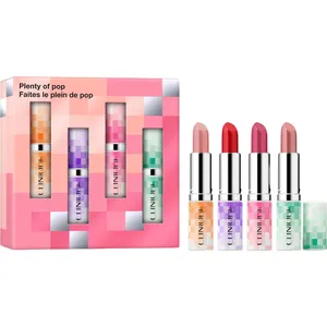 Clinique Plenty of Pop Lipstick Set - 4 Festive Shades for All Skin Types, Allergy Tested, Fragrance Free
