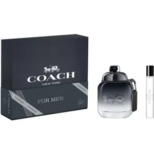 Coach Men Eau de Toilette 60ml and 7.5ml Set - Woody-Aromatic Fragrance with Suede, Vetiver, Pear