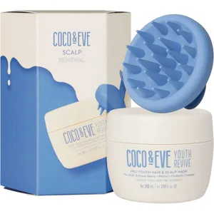 Coco & Eve Scalp Renewal Duo - Pro Youth Hair & Scalp Mask with Retinol, Honey, and Scalp Massager