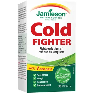 Cold Fighter Softgel - Immune Boost with Echinacea, Ginger, Vitamin C & Zinc - 30 Softgels