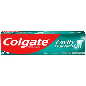 Colgate Cavity Protection Fluoride Toothpaste, Winterfresh Flavor for Family Cavity Defense