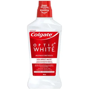 Colgate Optic White Icy Fresh Mint Mouthwash, 946 mL - Alcohol-Free Teeth Whitening Solution