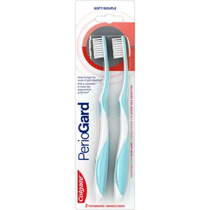 Colgate PerioGard Soft Toothbrush Pack for Sensitive Gums - 2 Pack, Gentle Plaque Removal