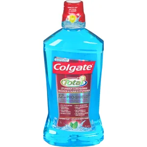 Colgate Total 12HR Pro-Shield Mouthwash Peppermint Blast, Alcohol-Free, 1L for Fresh Breath