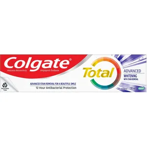 Colgate Total Advanced Whitening Toothpaste Gel, 120mL for Whole Mouth Health & Fresh Breath
