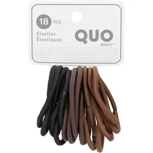 Colour Match Brown Elastics - 18 Pack for All Hair Types - Fully Recyclable Packaging