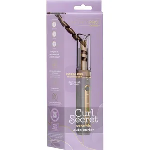 Conair Curl SecretÂ® Cordless Mini Auto Curler - Metallic Grey, Perfect Curls On-the-Go, Rechargeable